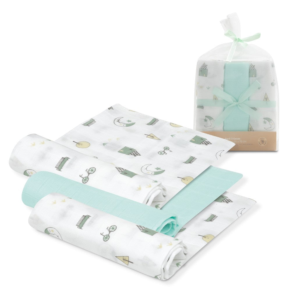 GASAS PACK DE 3 DE 80X80 VERDE