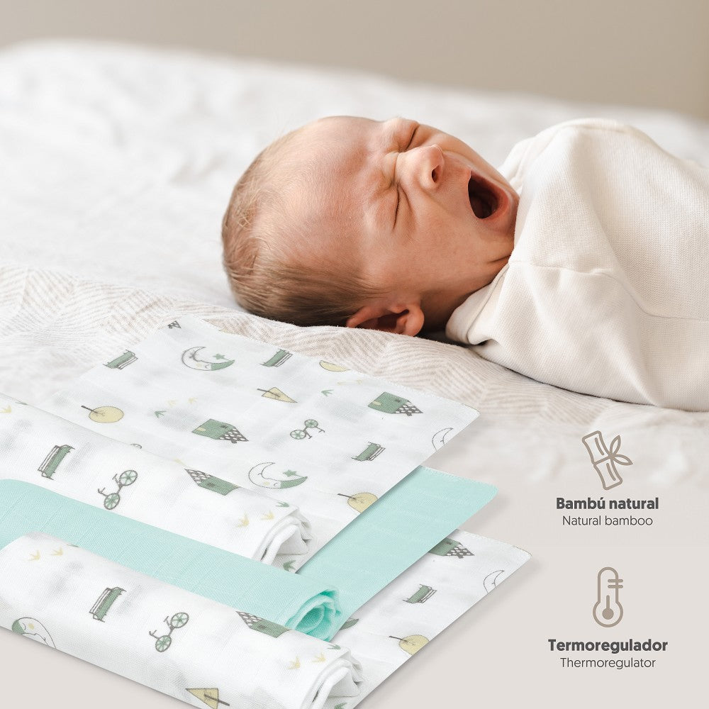 GASAS PACK DE 3 DE 80X80 VERDE