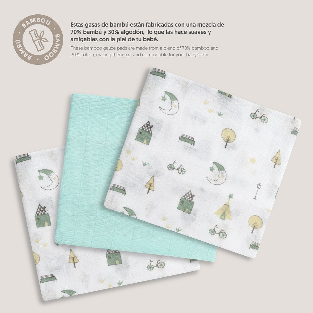 GASAS PACK DE 3 DE 80X80 VERDE