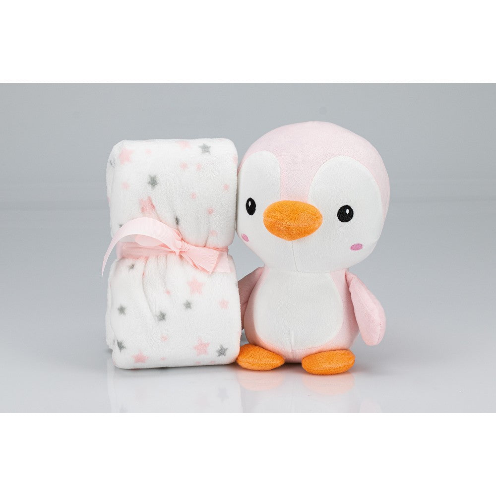 PELUCHE+MANTA MOD PINGUINO ROSA