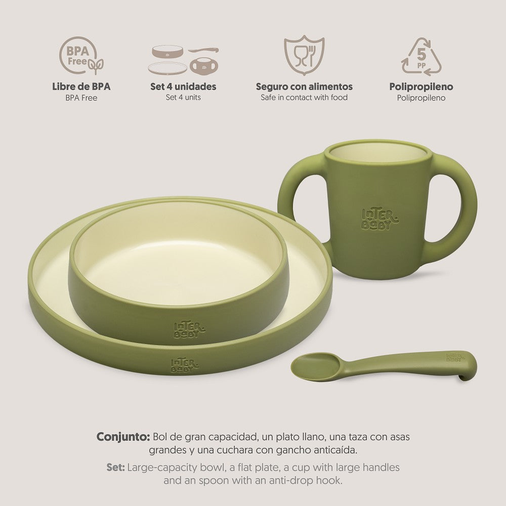 VAJILLA APRENDIZAJE VERDE OLIVA