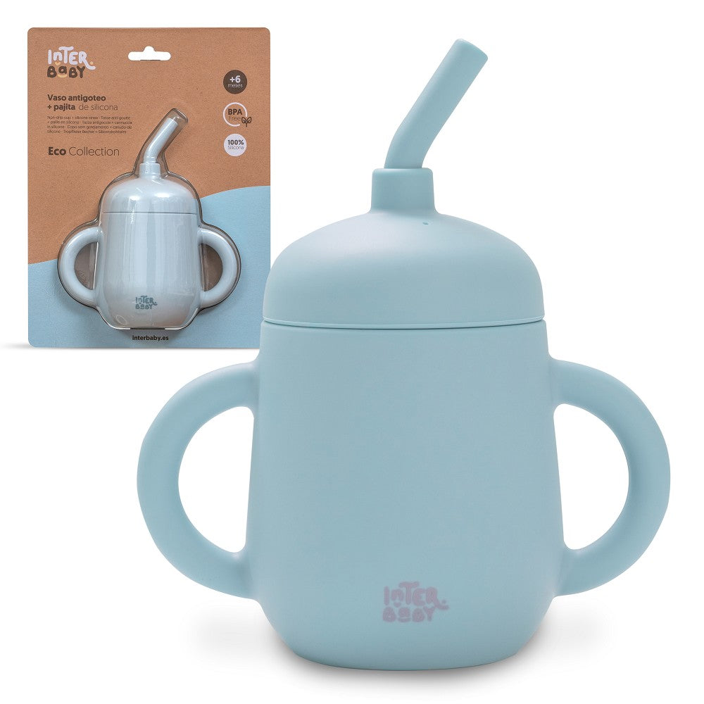 VASO ANTIDERRAME DE SILICONA AZUL GRISACEO