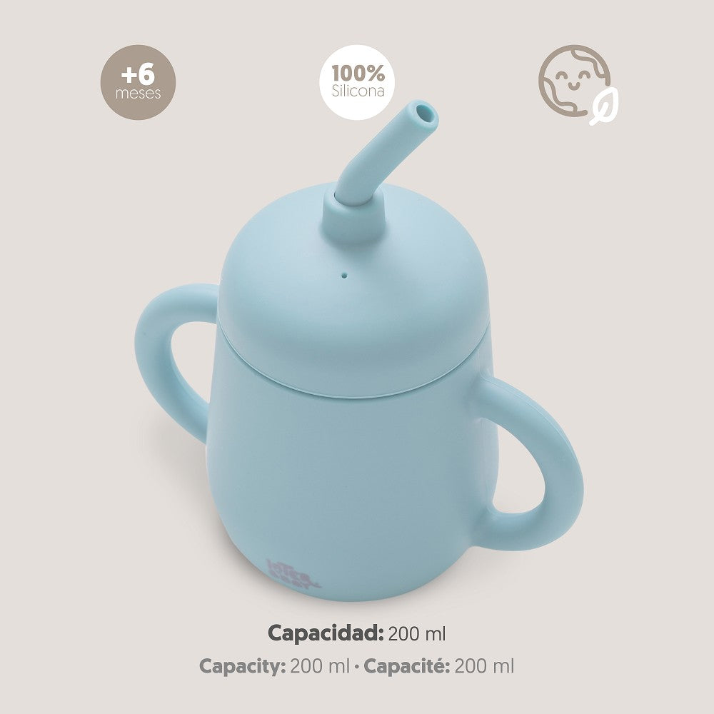 VASO ANTIDERRAME DE SILICONA AZUL GRISACEO