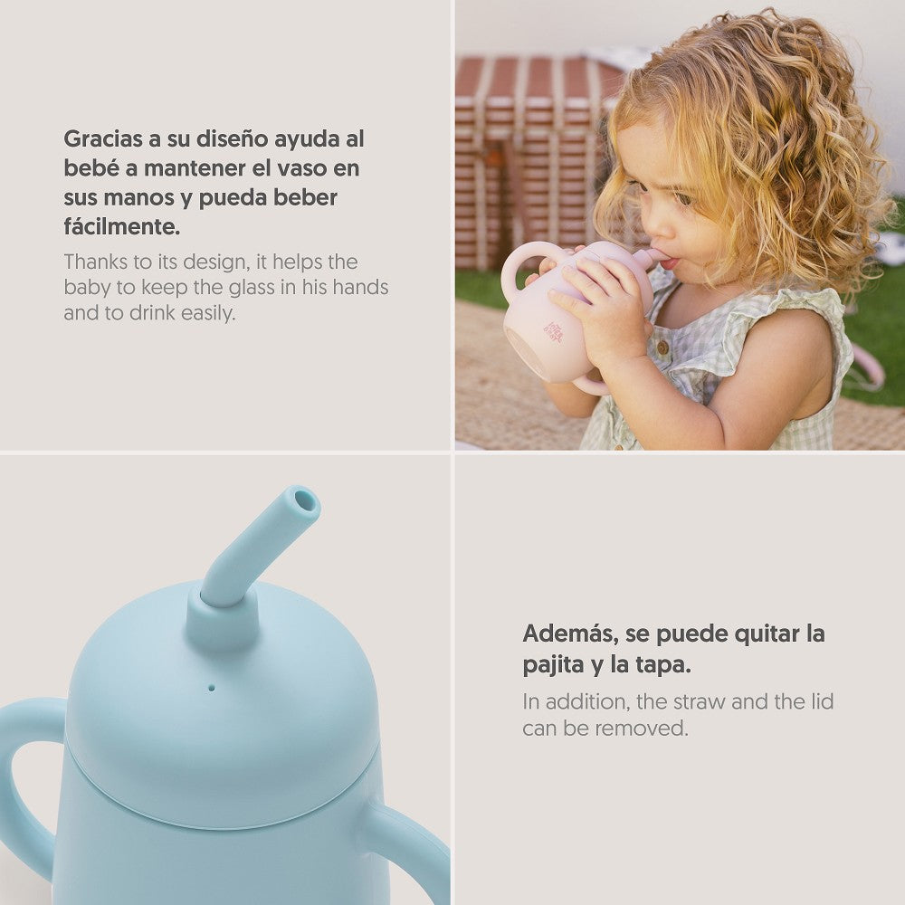 VASO ANTIDERRAME DE SILICONA AZUL GRISACEO