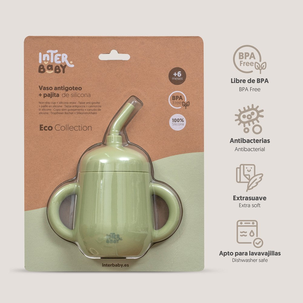 VASO ANTIDERRAME DE SILICONA VERDE