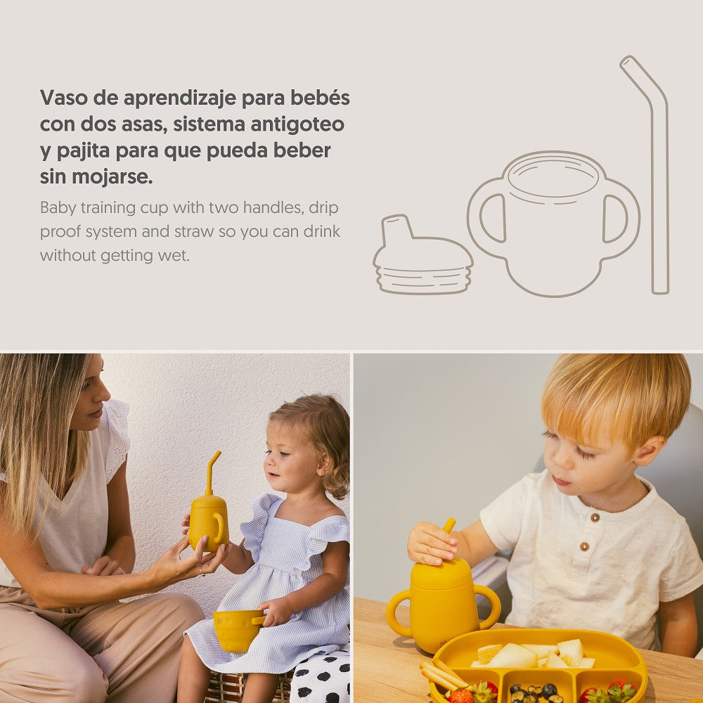 VASO ANTIDERRAME DE SILICONA OCRE